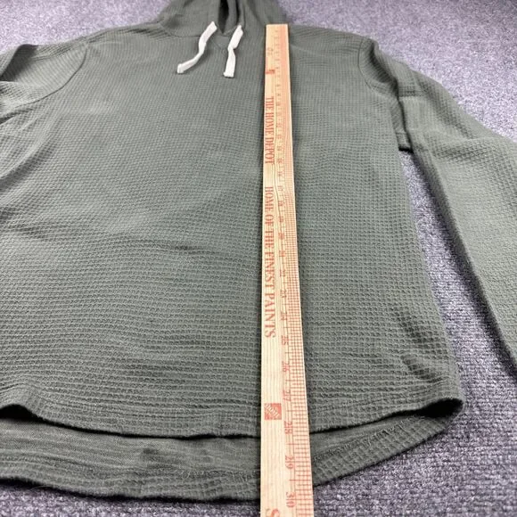 Marine Layer Hoodie Mens XL Green Waffle Knit Hiking Pullover - Picture 6 of 7